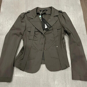 [46/US 10] AnnaRita N dark Gray Green Cotton Blazer